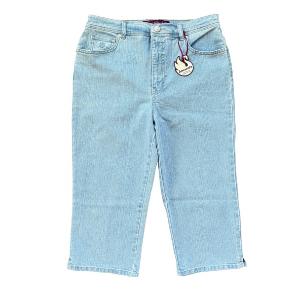 Gloria Vanderbilt Amanda Capri Light Blue Classic Denim Cropped Jeans Size 10 - Picture 1 of 14